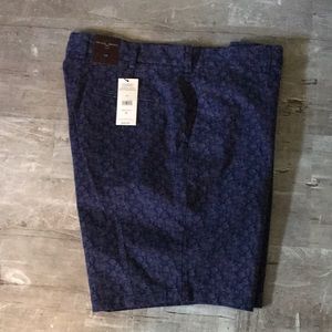 Black Brown 1826 Navy Patterned Flat Front Shorts